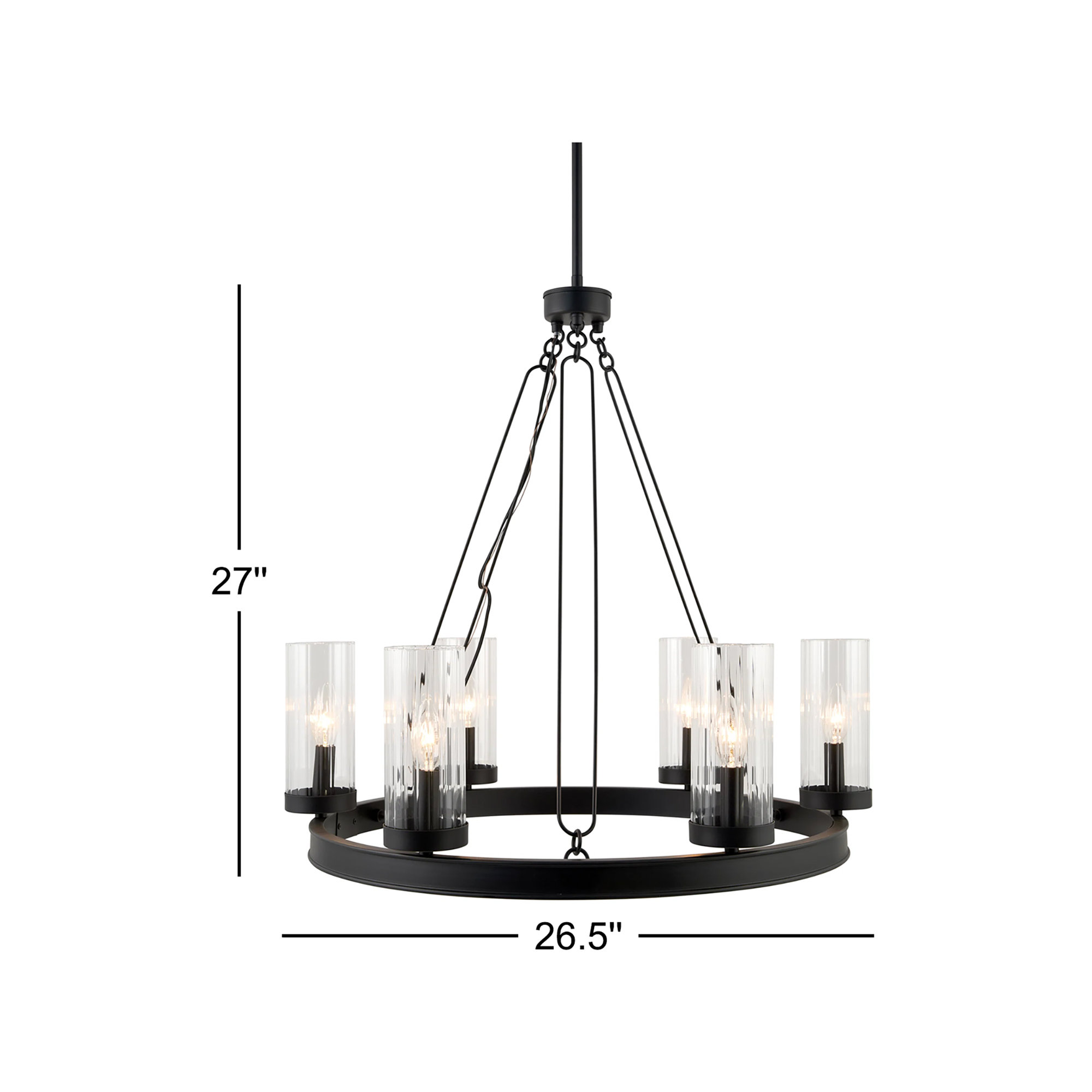 Patterson Chandelier, Matte Black
