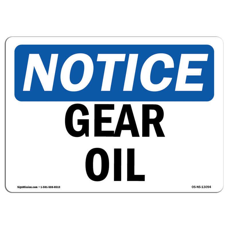 Gear Oil Aluminum Sign 18 x 24