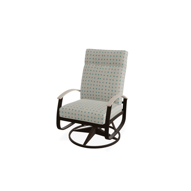 Belle Isle Outdoor Swivel Lounge Chair, Mineral Blue, Desert P60, Textured Kona