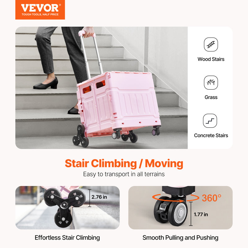 Caisse pliable avec roues d'escalade pliable 65L