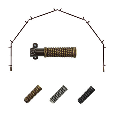 Adjustable 28" to 48" 0.81" Bay Window Single Curtain Rod