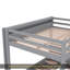 Lit superposé convertible en bois pleine grandeur avec escalier de rangement, table de chevet et 3 tiroirs, gris-556066406