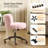 Plush Velvet Swivel Chair Antique Bronze Base  With Wheels-1086299133