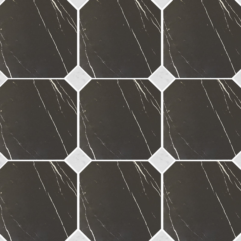 Lisbon Marmol Black With Marmol White Dot, Black