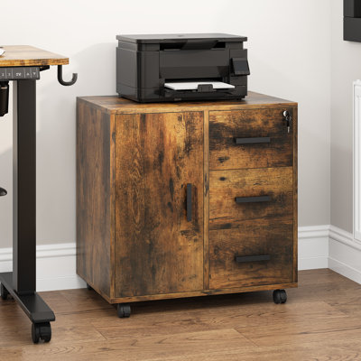 Azjon 60cm Wide 3 -Drawer Mobile File Cabinet