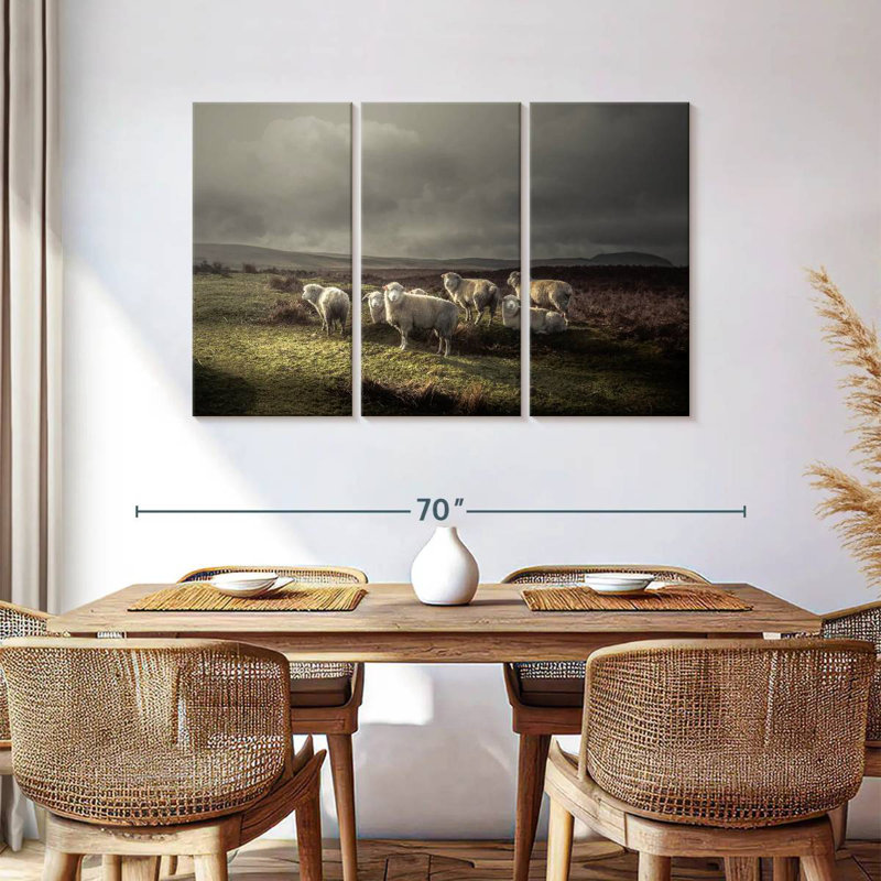 Brampt Storm Grazing Sheep, 36" H x 57" W