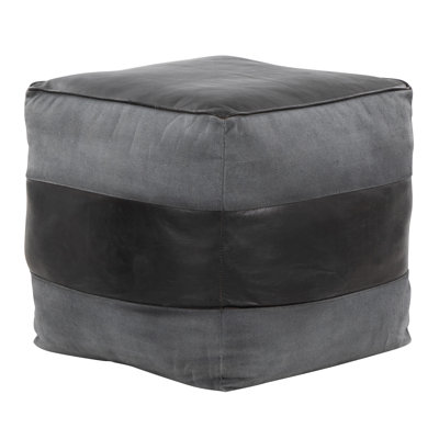 Cobbler Canvas Pouf in Leather
