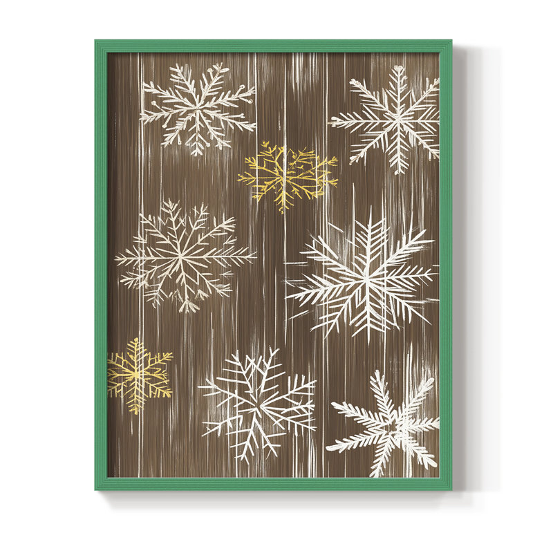Reproduction d'art encadrée «Christmas Holiday» - bois massif, H 15 po x l 12 po, Vert