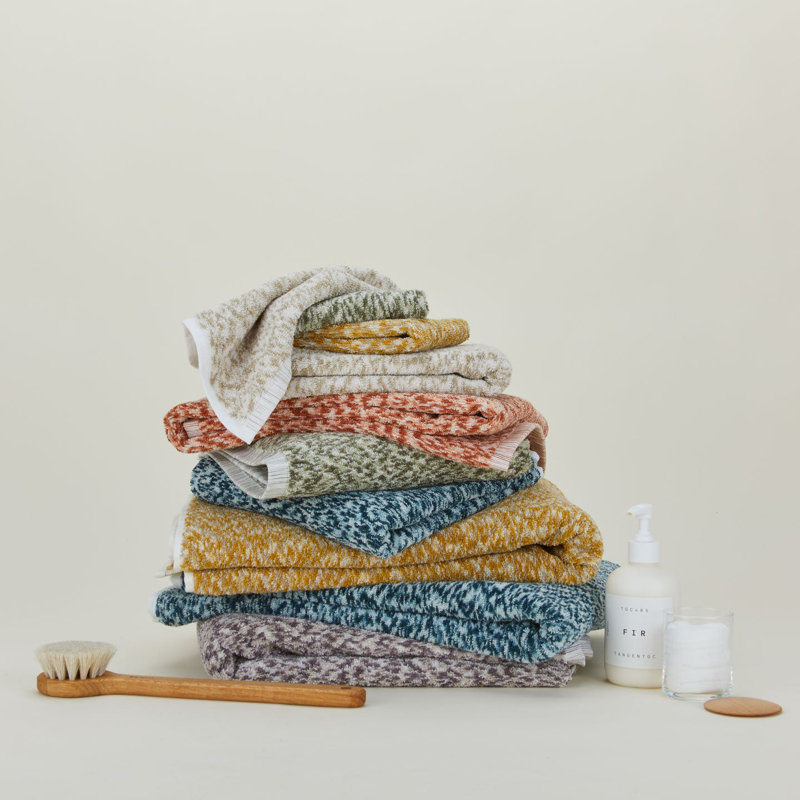 Space Dye Terry Hand Towel, Light Gray/Dark Gray, Washcloth - 1 Pack