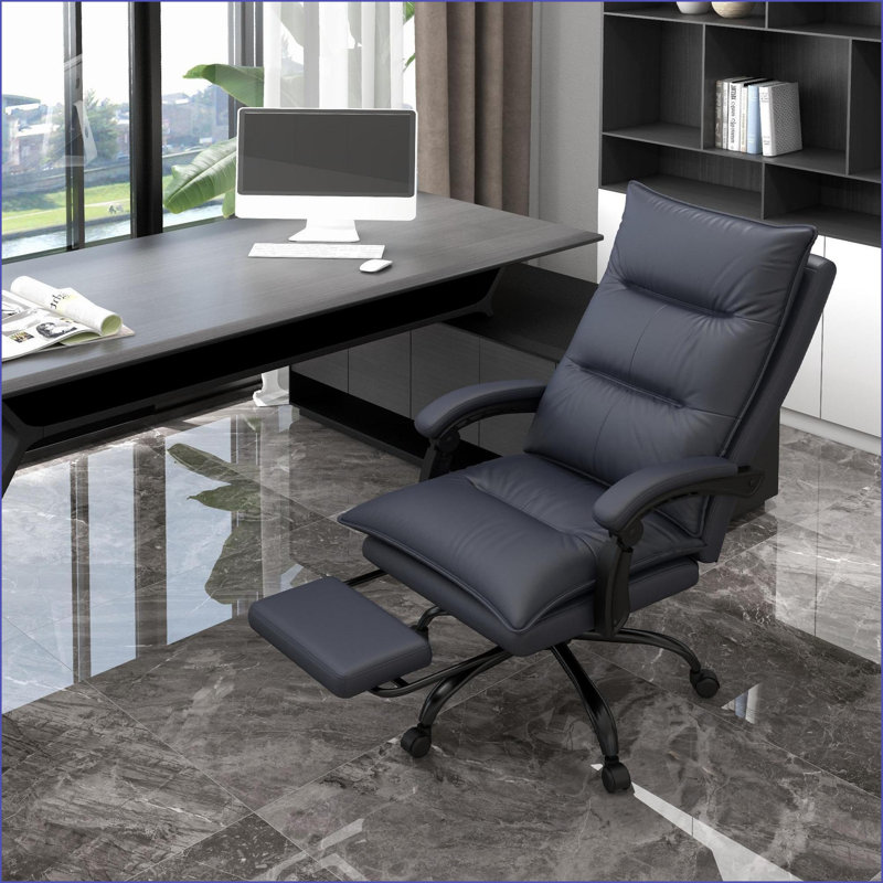 Chaise de bureau avec massage, chaleur et amp; Repose-pieds, gris anthracite | Microfibre de polyester