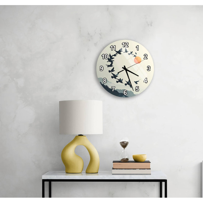 Horloge murale Modern, 14 pouces, Blanc anglais