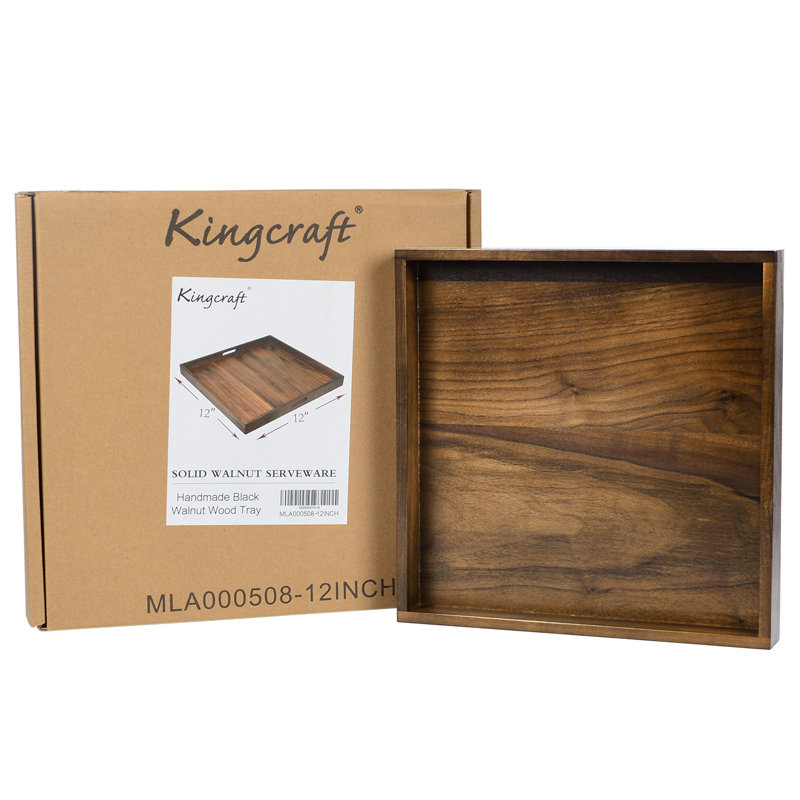 Glantz Square Solid Wood Serving Tray, 1.6" H x 12" W x 12" D