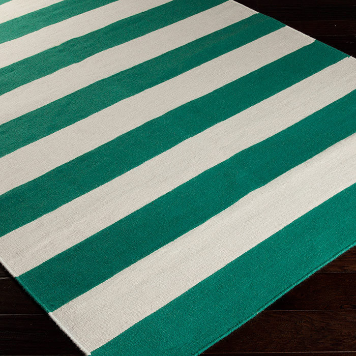 Tapis émeraude vert & zone ivoire Collins, Rectangle 3 pi 6 po x 5 pi 6 po