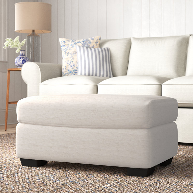 Cranbrook Upholstered Ottoman, Nomad Snow Crypton® Chenille