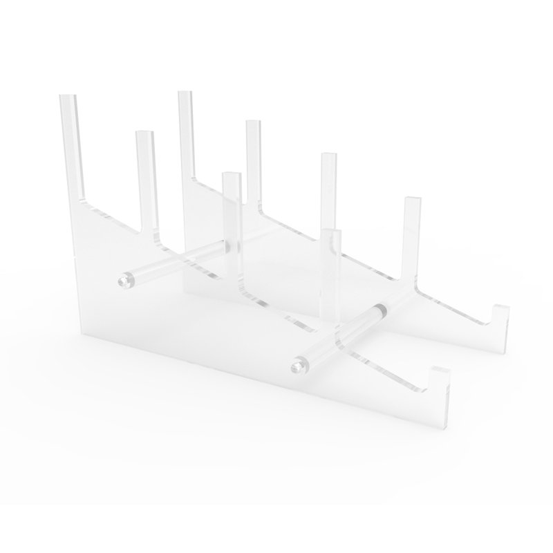Clear Acrylic Rectangular Pedestal Plate Rack