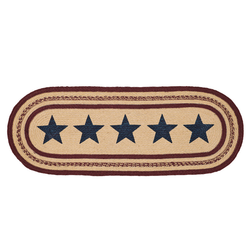 Brunswick Geometric Oval Independence Day Table Runner, 36" W x 13" L