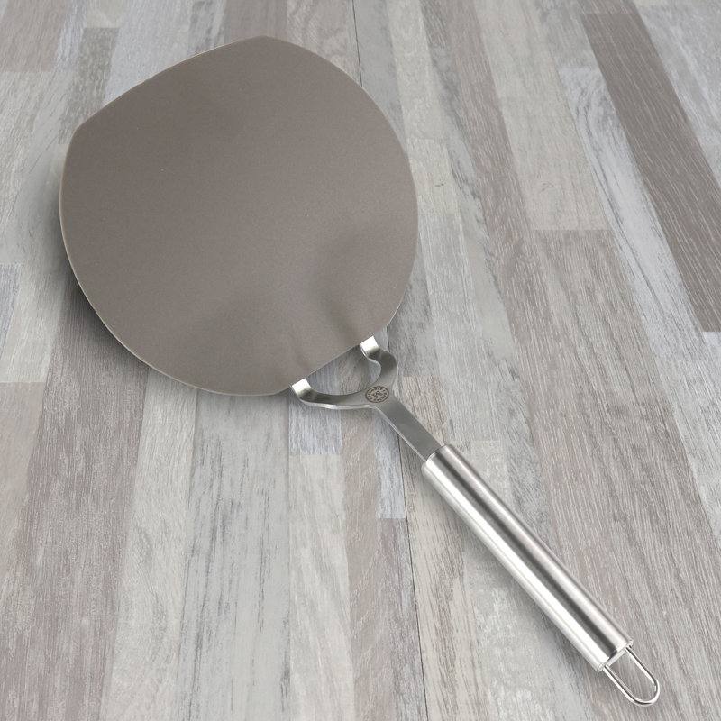 Gray Rectangular Plastic Pancake Turner with Ergonomic Handle
