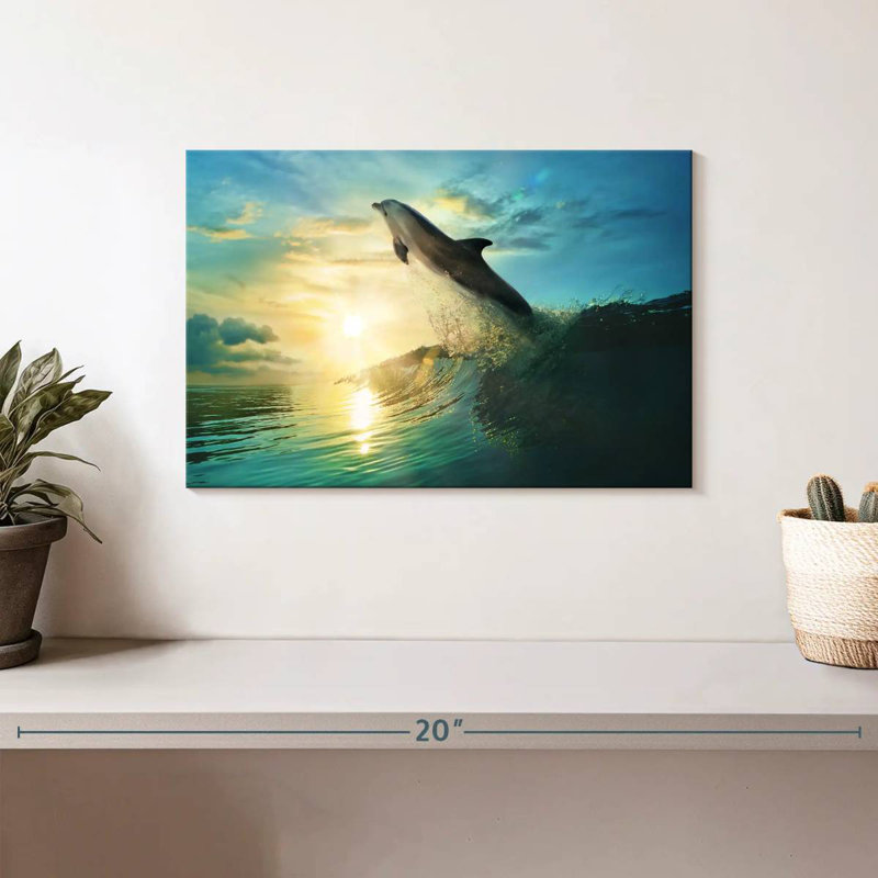 Brampt Sunset Dolphin, 8" H x 12" W