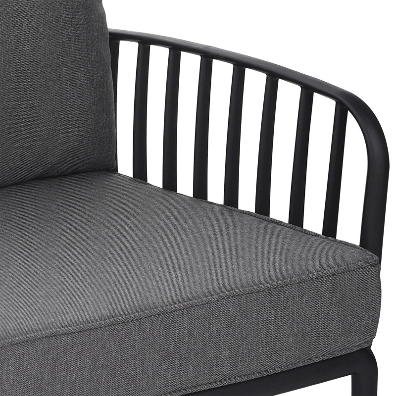 9 Piece Patio Conversation Sets, Gray, Black
