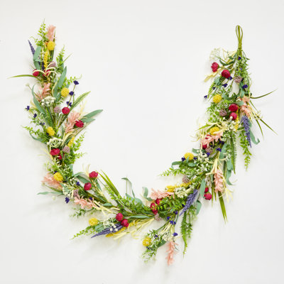 69" Wild Artificial Multicolor Spring Flower Garland