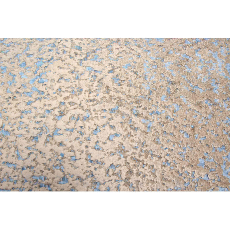 Tapis beige, bleu, transition de couleur 4 pi 9 po x 6 pi 4 po