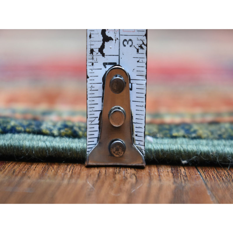 4'x9'8" Olive Green Turkeman Ersari Hand Knotted Pure Wool Runner Rug 5880F8BDECB04B16A4E47A67382FFB2F