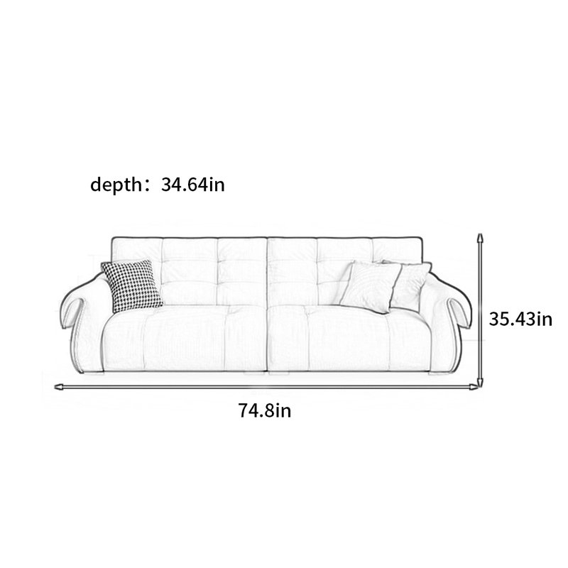 Inge, 35.43" H x 74.80" W x 34.64" D