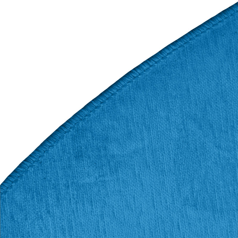 Tapis bleu/jaune/rouge rayé, Rond 5 pi