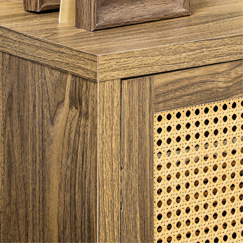 Buffet brun avec portes - armoire de rangement polyvalente et ornements de rangement