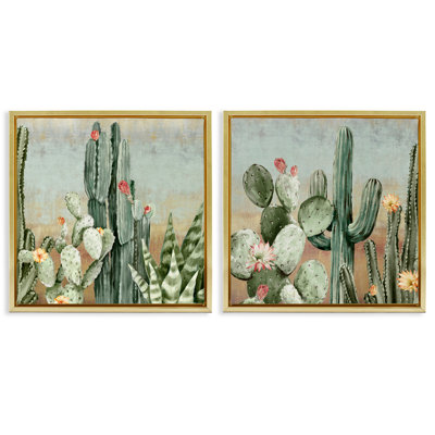 Ensemble de 2 cadres flottants Cactus Blooms parmi les épines, design par Luna Mavis