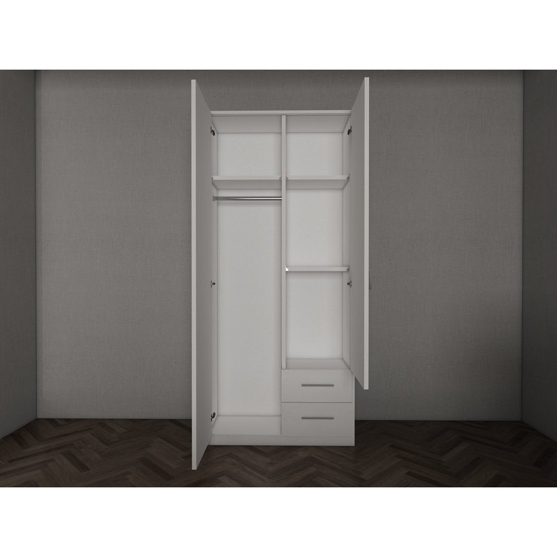 Pamel 2 Door Manufactured Wood Wardrobe, Oak