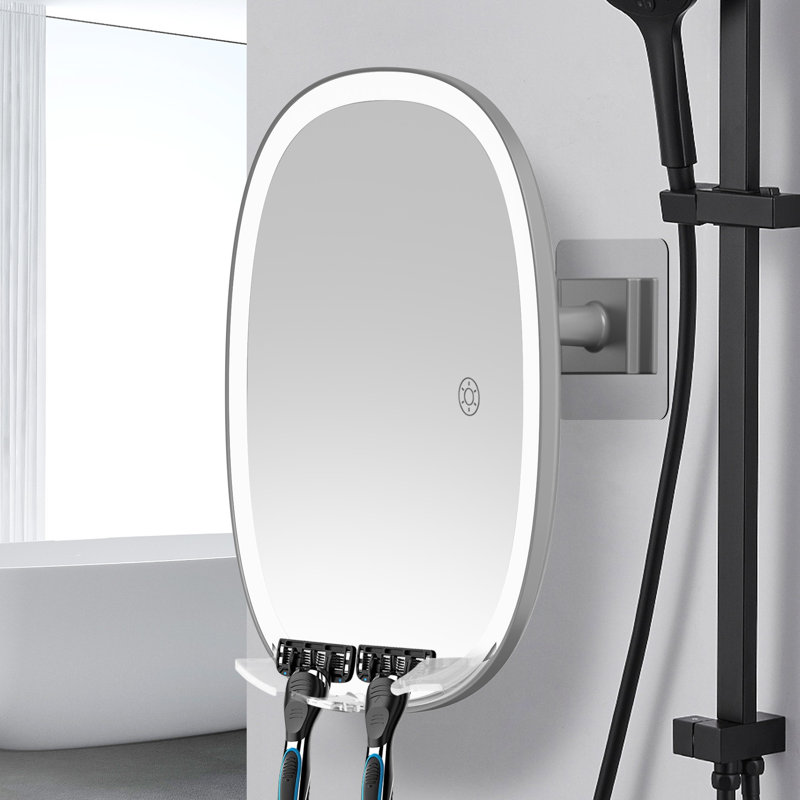 Miroir de douche mural anti-buée Fogless, Gris