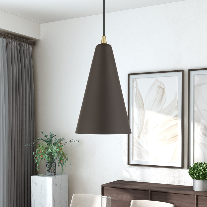 1 - Light Pendant, Bronze/Antique Brass, Bronze/Gold