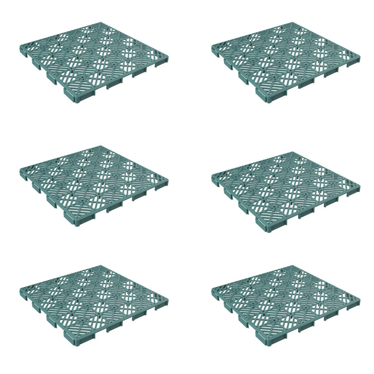 Interlocking Deck Tiles - Diamond Pattern Outdoor Pavers - Slip Resistant Flooring