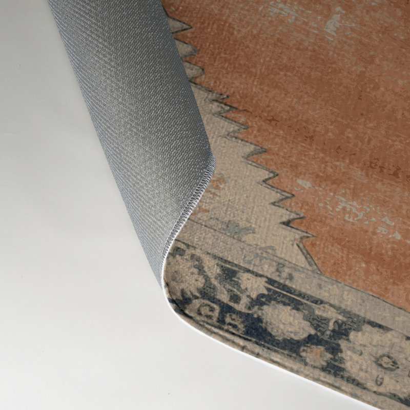 Tapis intérieur et extérieur brun Overdyed, Rectangulaire 3 pi x 5 pi