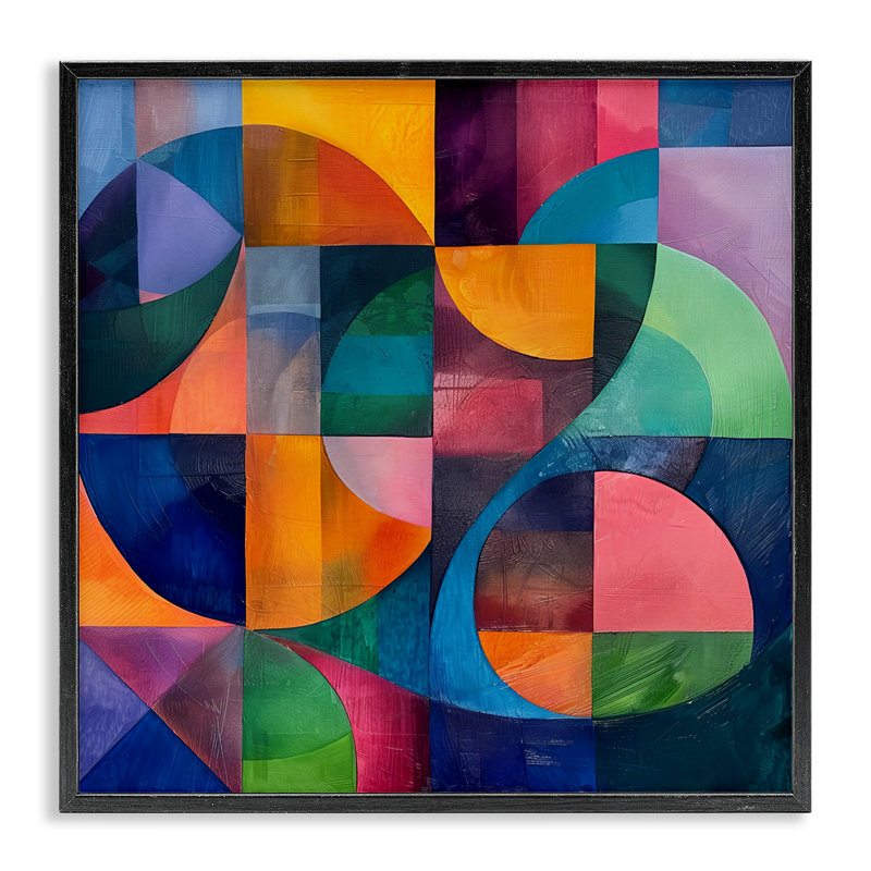 Art de giclée de formes lumineuses par Lazar Studio, Giclée encadrée noir minuit, H 24 po x l 24 po