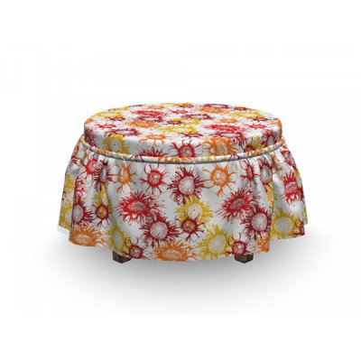 Housse pour repose-pieds floral art