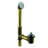 14" Brass Twist & Close Bathtub Leg Drain Assembly with 2-Hole Overflow-37403247