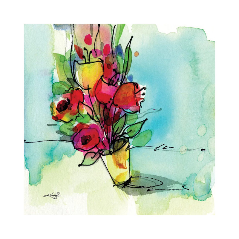 Flowers by Kathy Morton Stanion - Wrapped Canvas Print, 93.98 cm H x 93.98 cm W x 1.91 cm D