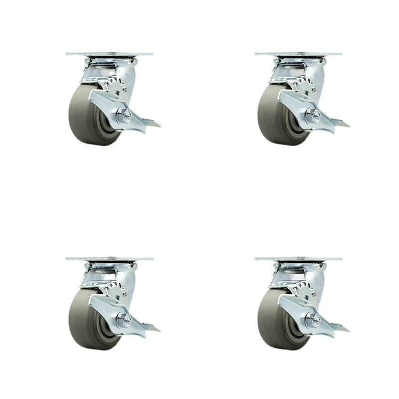 Thermoplastic Caster Set with Ball Bearings