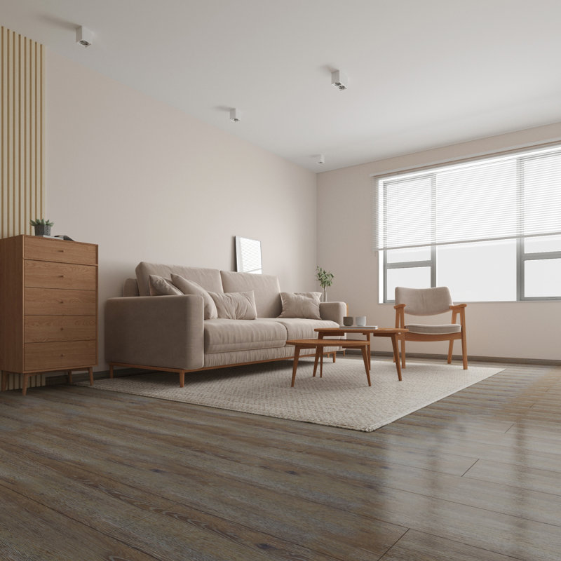 Everlux 7mm Thick 9'' W x 72'' L Vinyl Plank, Grizzly Bear Brown