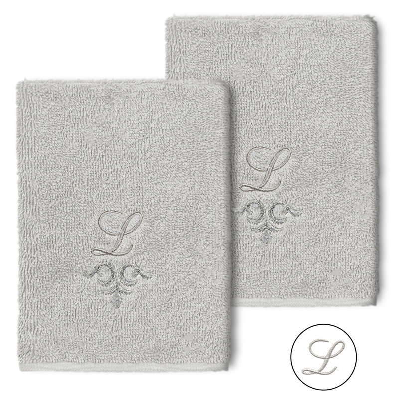 Monica Turkish Cotton Washcloth, Light Gray, L