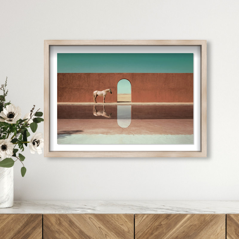 Western Reflections Print by Oliver Gal, 25.5"H x 17.5"W, Natural Oak Shadowbox
