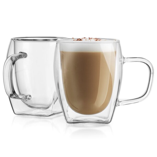 Godinger Nimbus Double Wall Latte Mugs, Set Of 2 In Clear