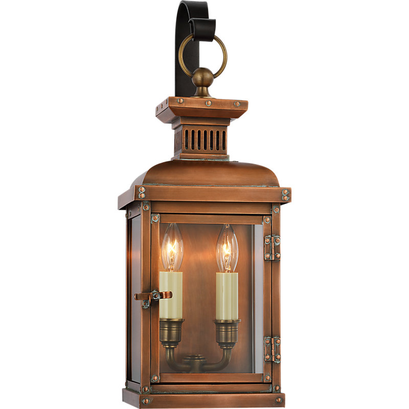 Chapman & Myers Suffork Scroll Arm Lantern, 17.75" H x 6.75" W x 7.5" D