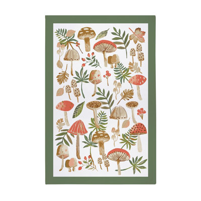 Mushrooms Floral Tea Towel Kitchen Towel