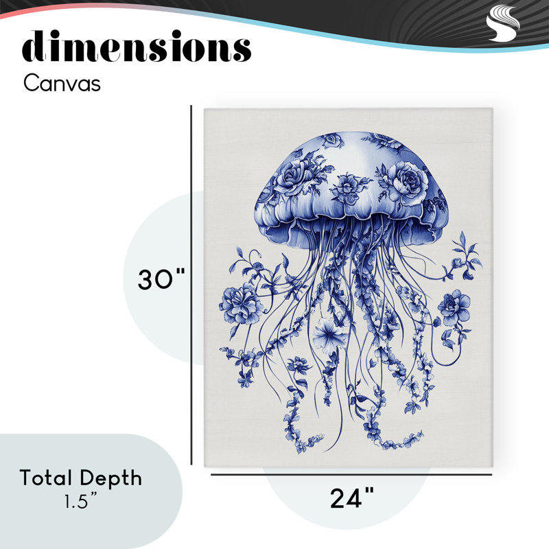 Toile «Funky Vintage Toile Jellyfish» par Designed