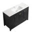 Ensemble de meuble-lavabo 48 po avec lavabo en résine, armoire de rangement abondante - 4 portes à fermeture douce et 2 tiroirs-134316877