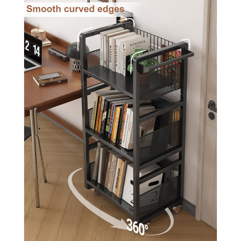 95cm H x 44cm W Book Cart, Black