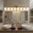 52'' 8-Light Gold Bathroom Vanity Light Modern Wall Sconce with Milky White Frosted Glass Shades-1000686552-1000686544